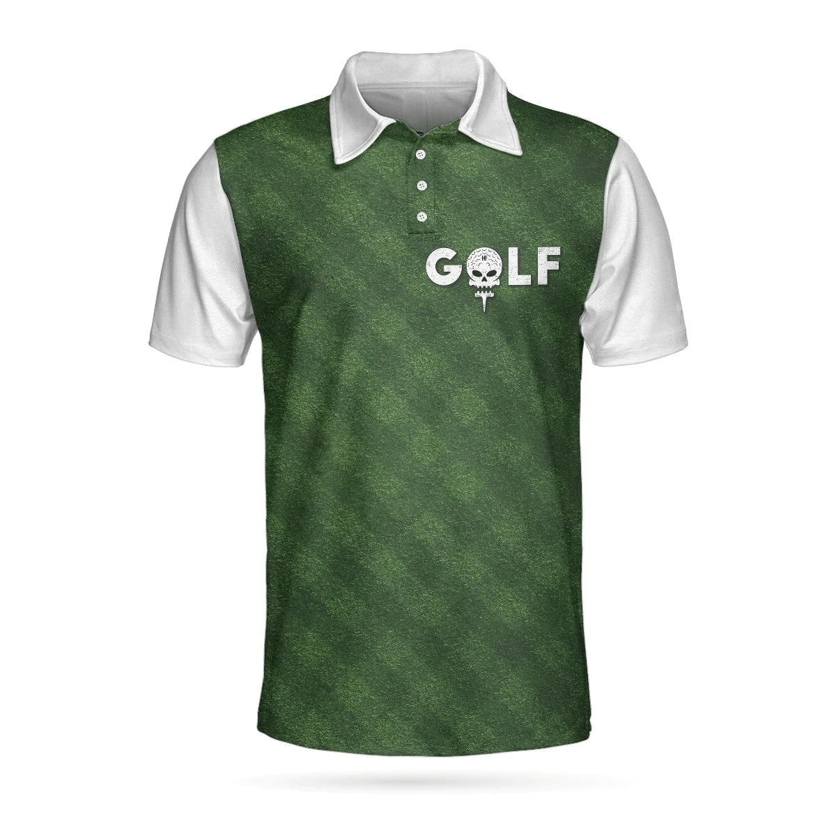 Golf Green Background Polo Shirt Classic Green Golf Shirts Short Sleeve Polo For Men Cool Gift For Golfers