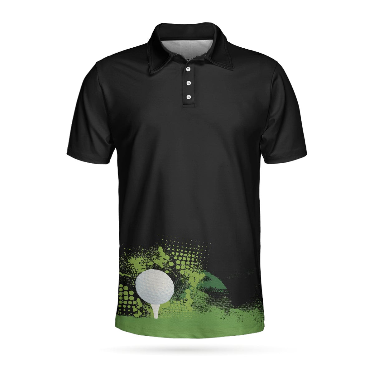 Golf Grunge Graphic Golf Polo Shirt Wet Paint Silhouette Black Polo Shirt Best Golf Shirt For Men