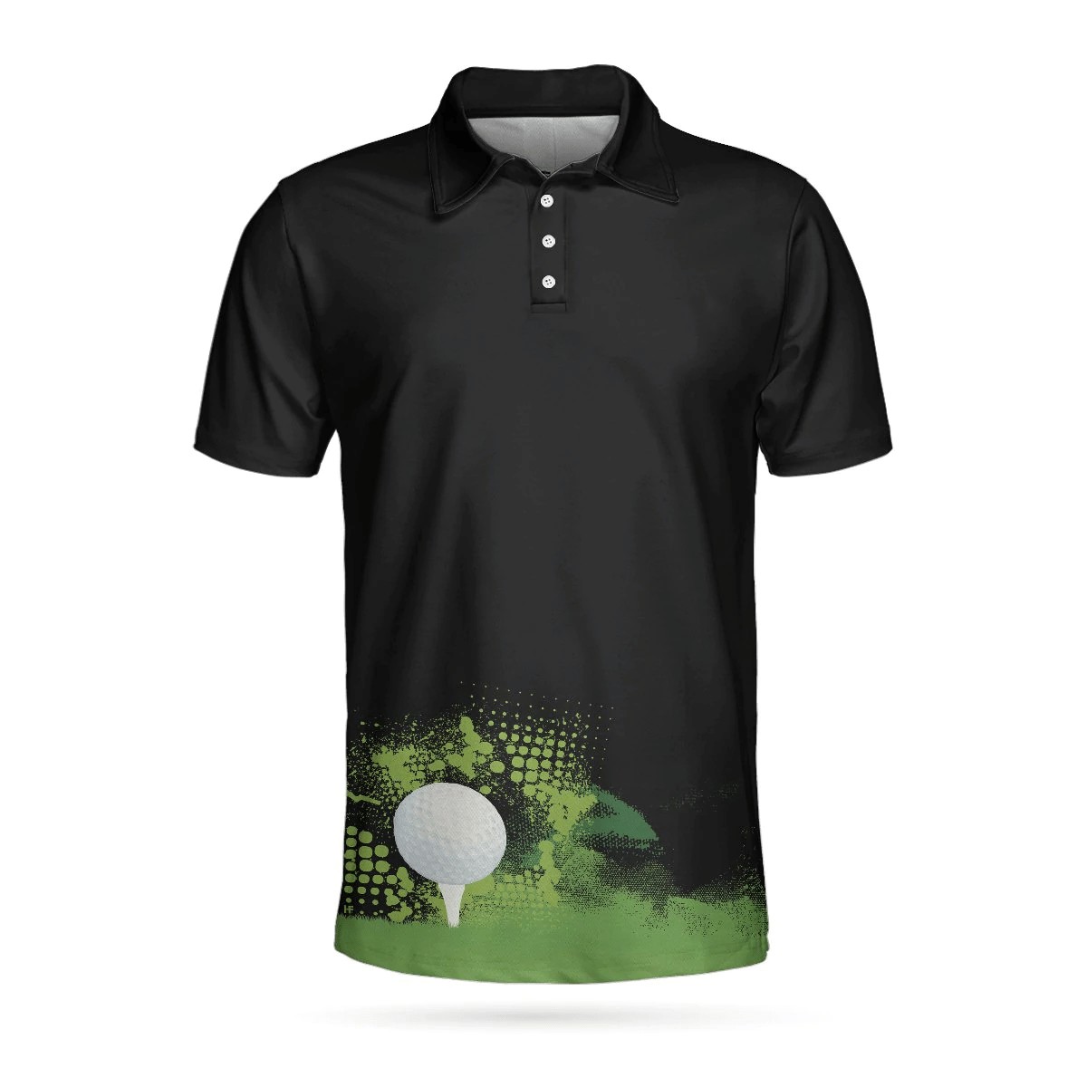 Golf Grunge Graphic Golf Polo Shirt Wet Paint Silhouette Black Polo Shirt Best Golf Shirts Short Sleeve Polo For Men