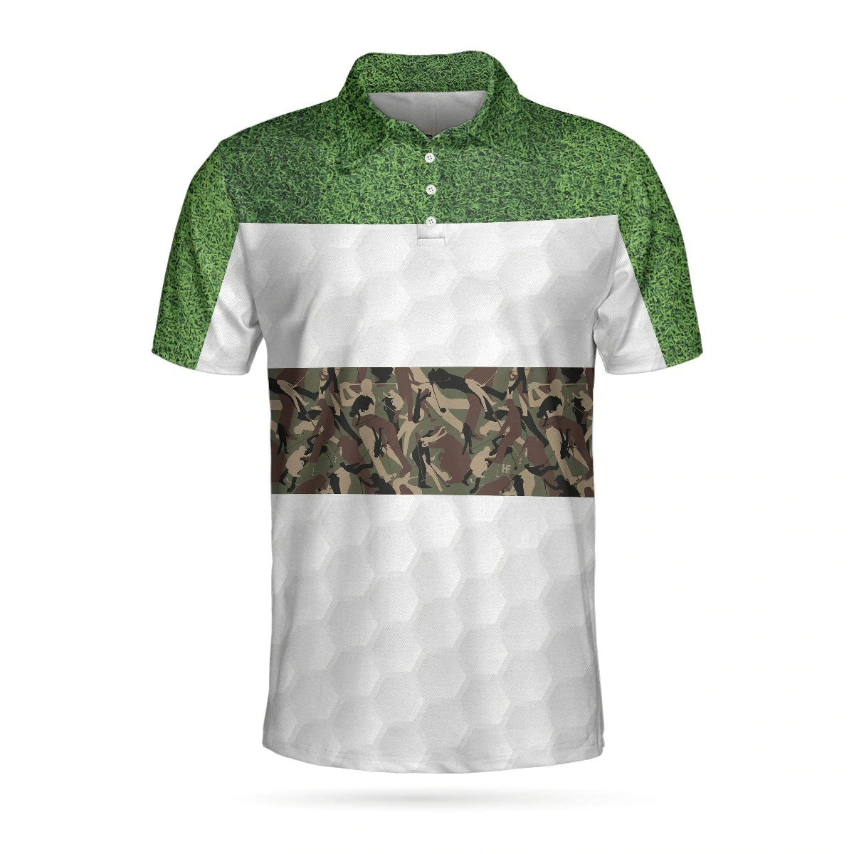 Golf In Green And Camouflage Pattern Golf Polo Shirt Cool Golf Shirts Short Sleeve Polo For Men Best Gift For Golfers