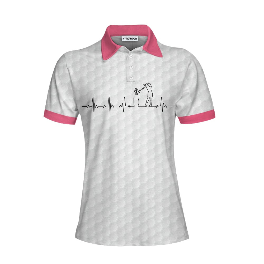 Golf Is My Heart Pink Golf Short Sleeve Women Polo Shirt