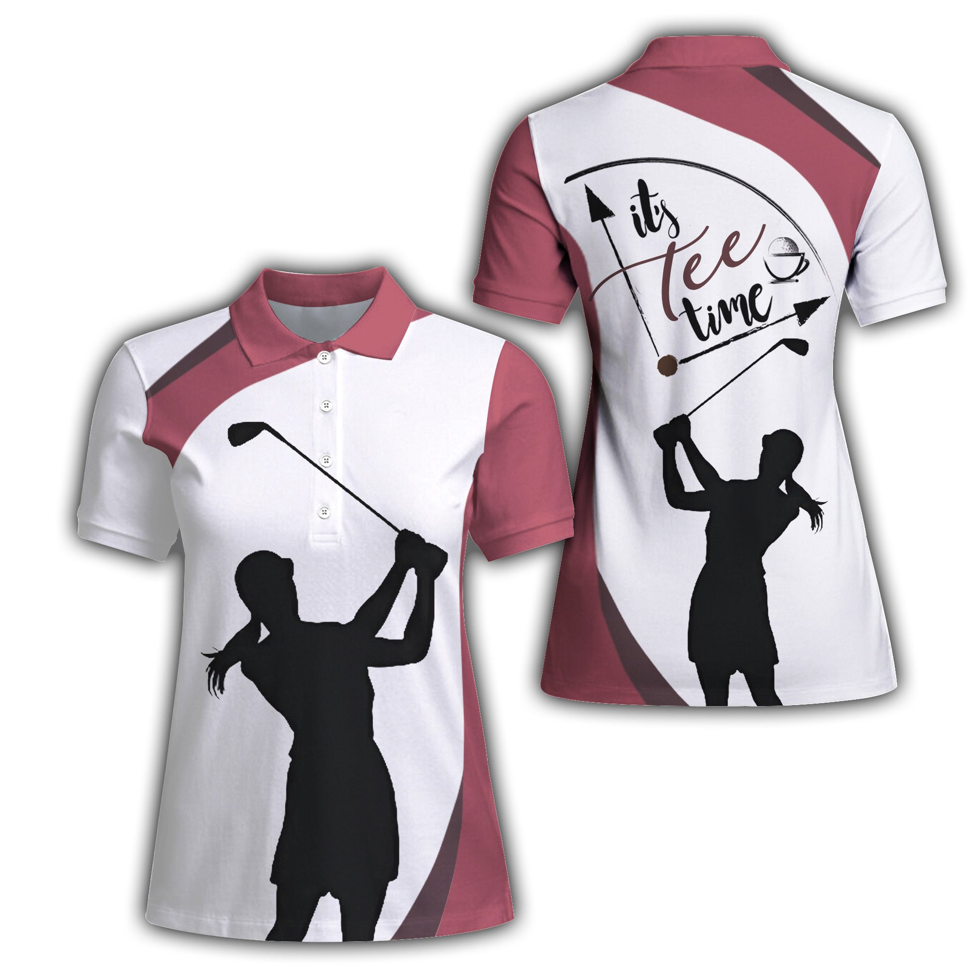 Golf Its Coffee Time Short Sleeve Woman Polo Shirt