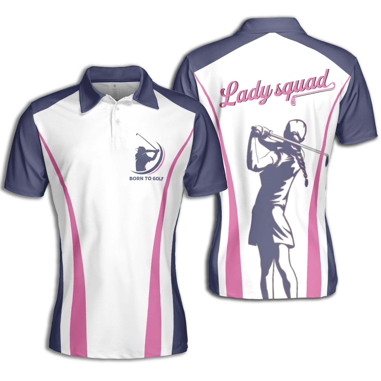 Golf Lady Squad Born To Golf Short Sleeve Woman Polo Shirt