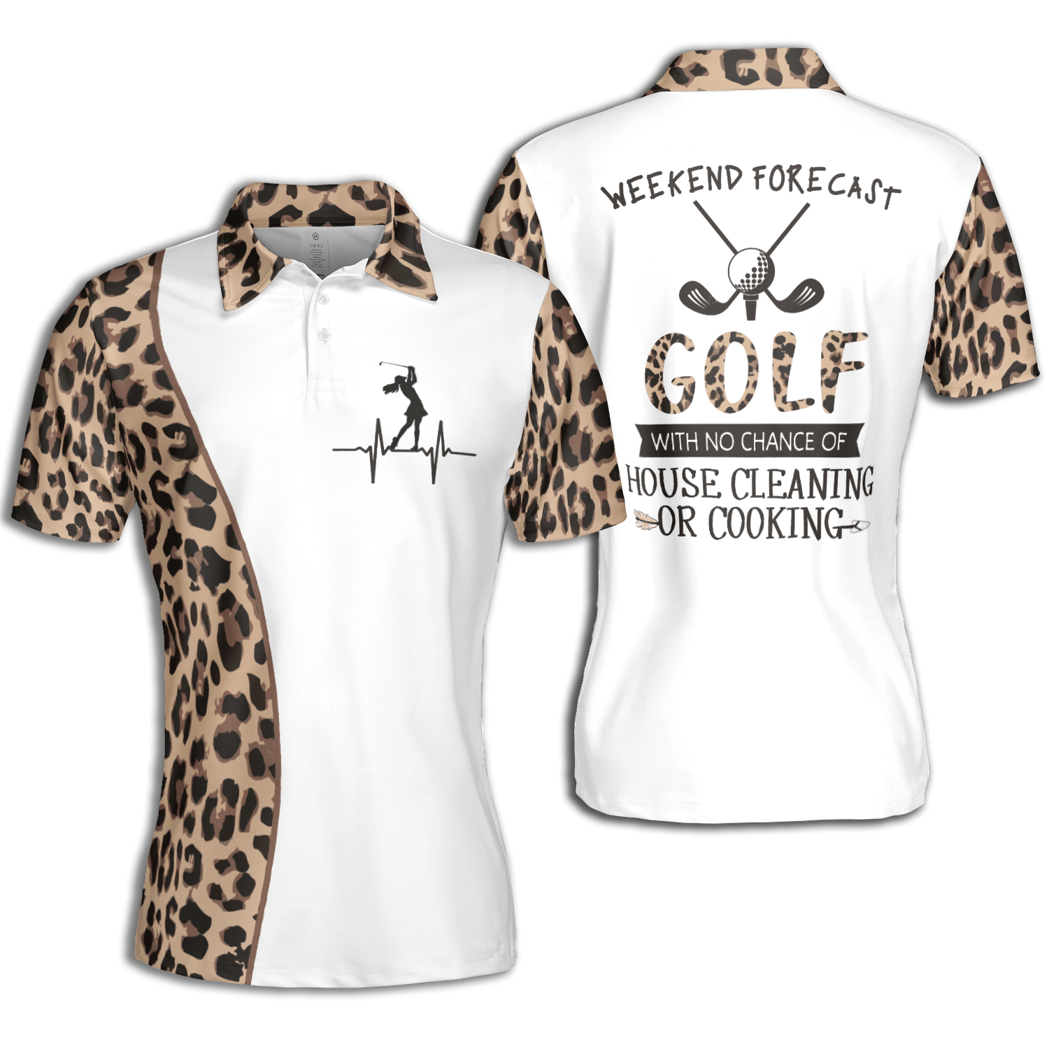 Golf Leopard Weekend Forecast Golf Short Sleeve Woman Polo Shirt