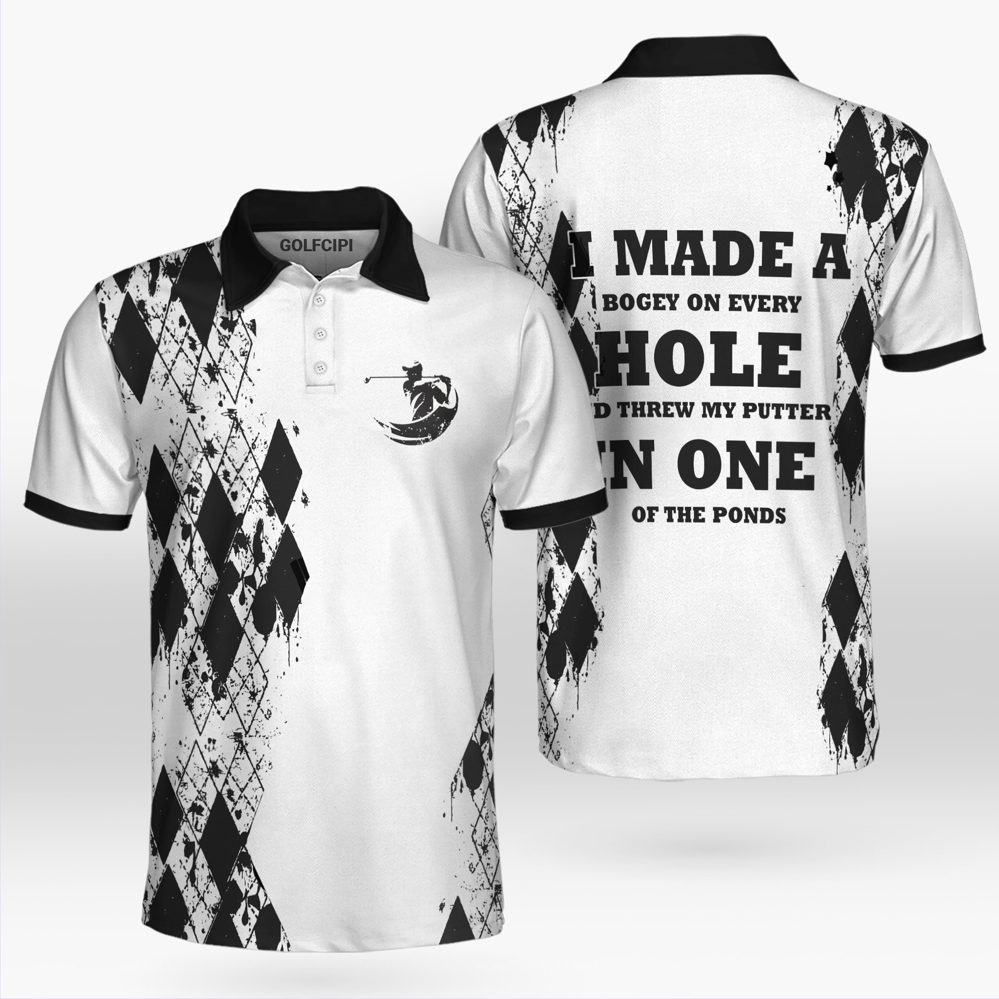 Golf Life I Made A Bogey Everyday Black Polo Shirt Best Golf Shirts For Men