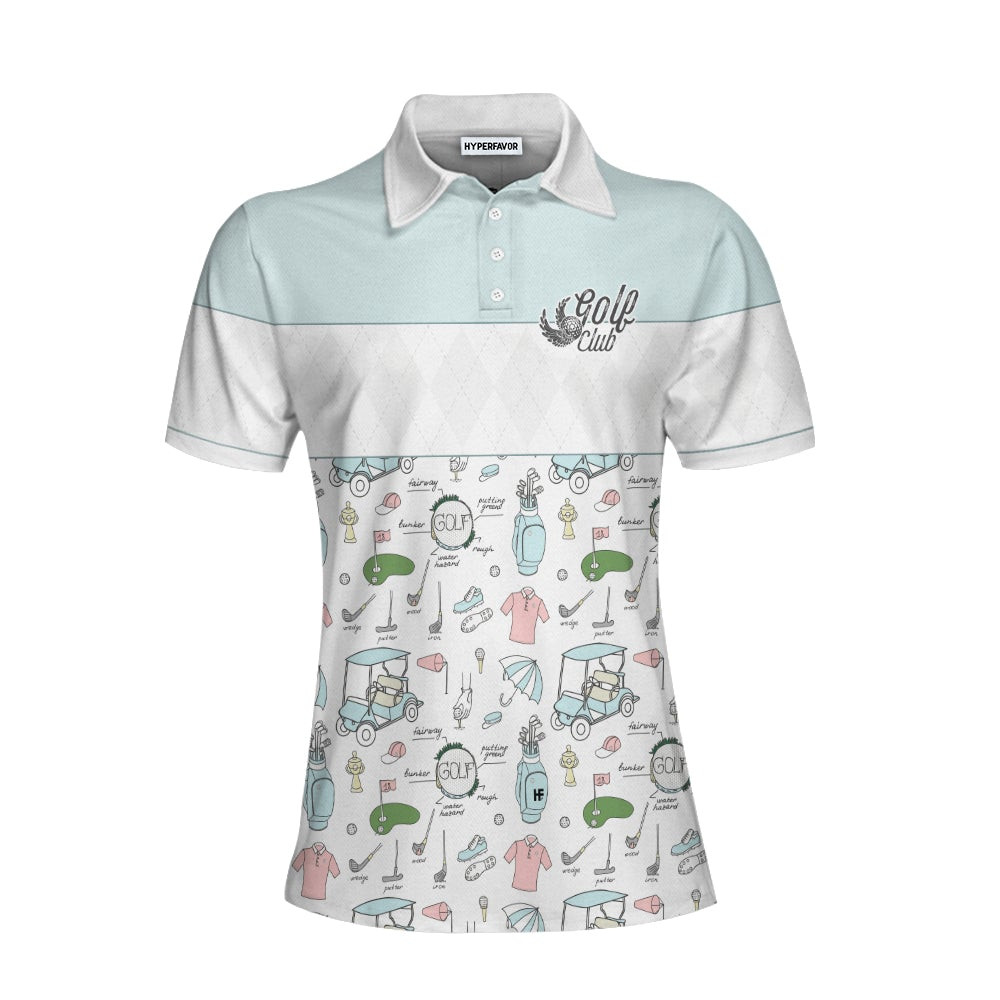 Golf Life In Blue Short Sleeve Women Polo Shirt