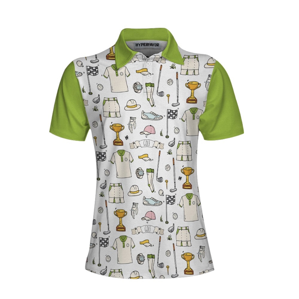 Golf Life In Green Short Sleeve Women Polo Shirt