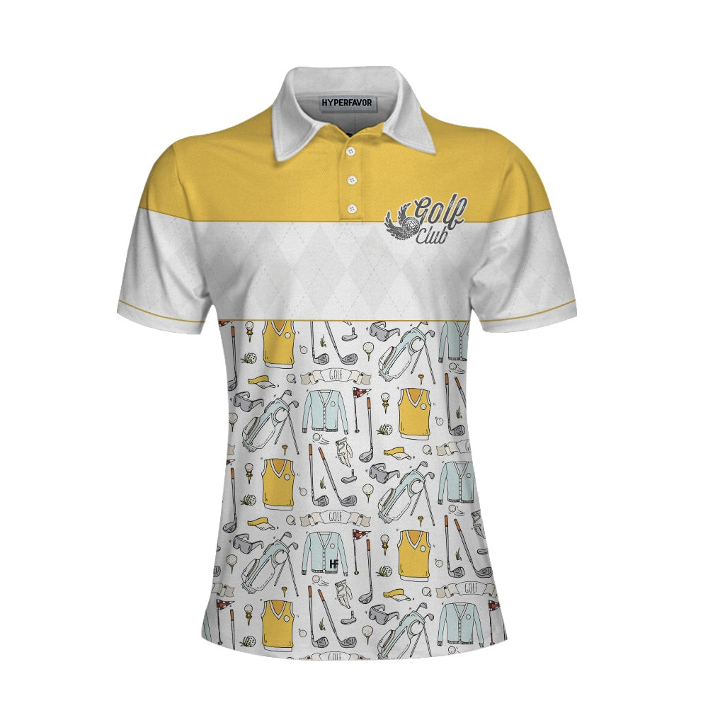 Golf Life In Yellow Short Sleeve Women Polo Shirt