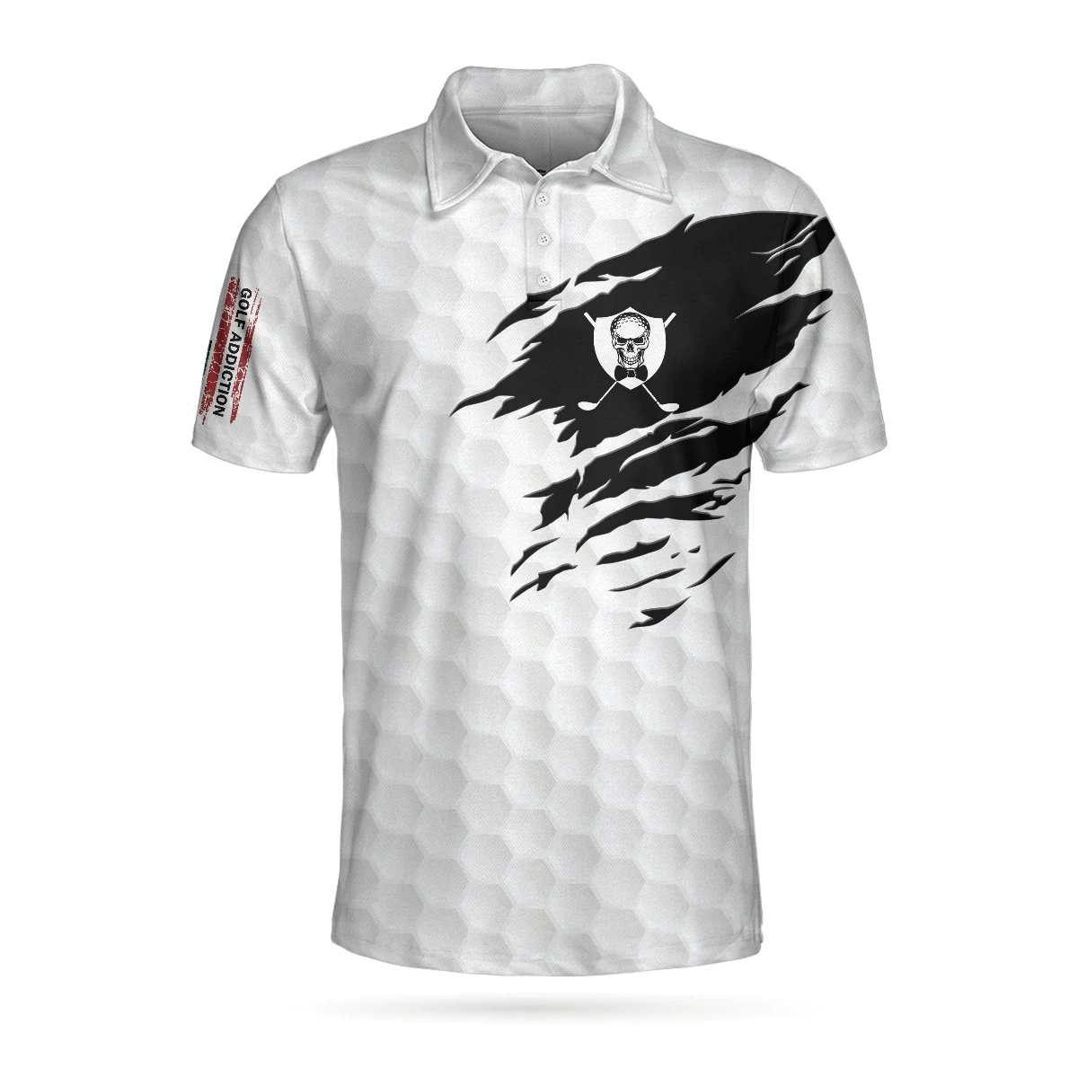 Golf Love Heart Skull Polo Shirt Golf Pattern Skeleton Golfer American Flag Polo Shirt Best Golf Shirts Short Sleeve Polo For Men