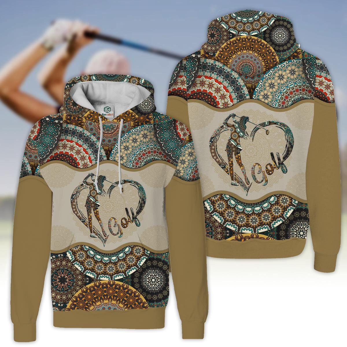 Golf Madala Golf Love Style Watercolor Golfer Gift Hoodie Zipper Hoodie Shirt