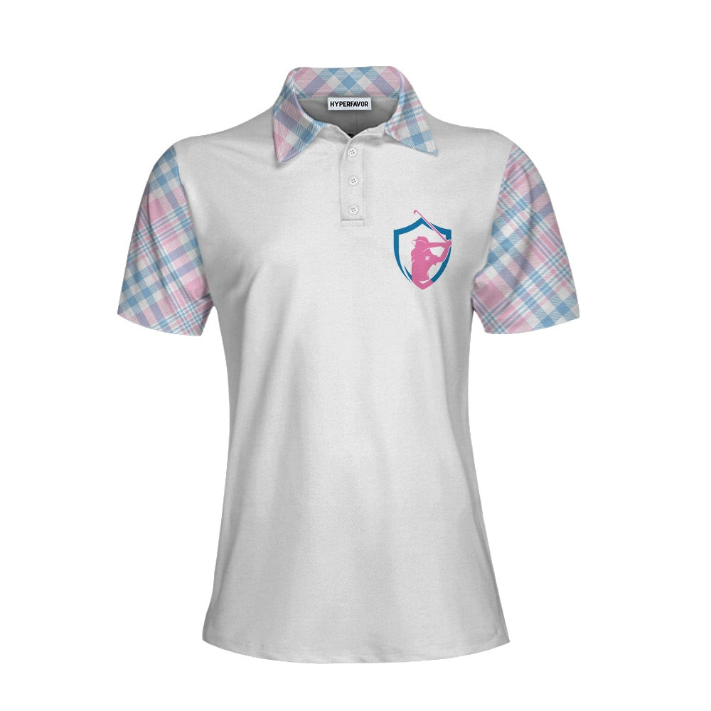 Golf Mom White Short Sleeve Women Polo Shirt Cool Golf Gift For Women