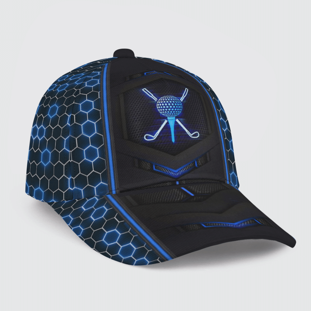 Golf Neon Blue Flag Carbon Cap Golf Hats For Men