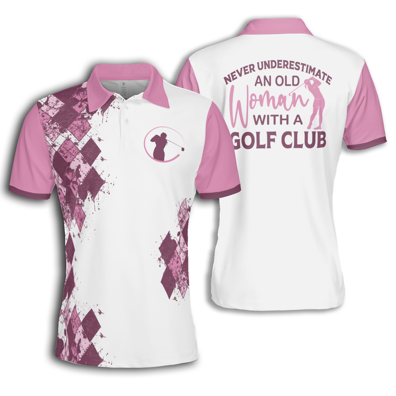 Golf Never Underestimate An Old Woman Short Sleeve Woman Polo Shirt