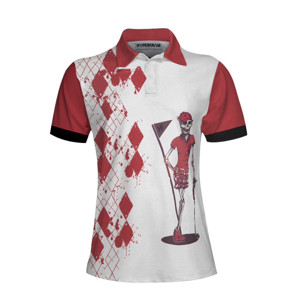 Golf Nine And Drink Wine Short Sleeve Women Polo Shirt