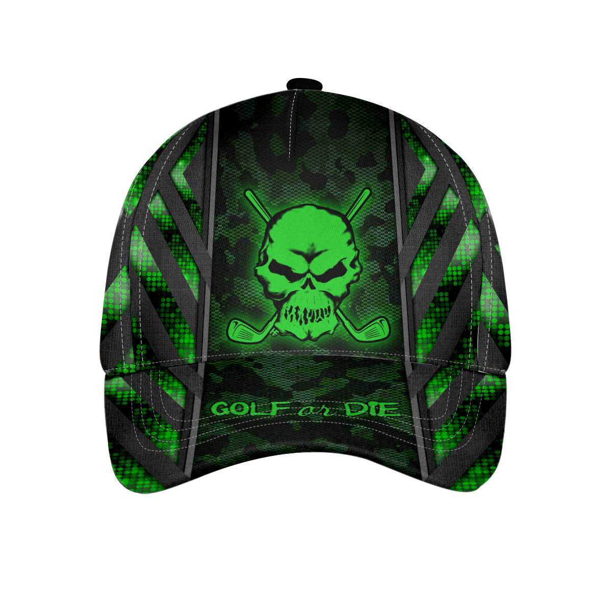 Golf Or Die With Big Skull Cap