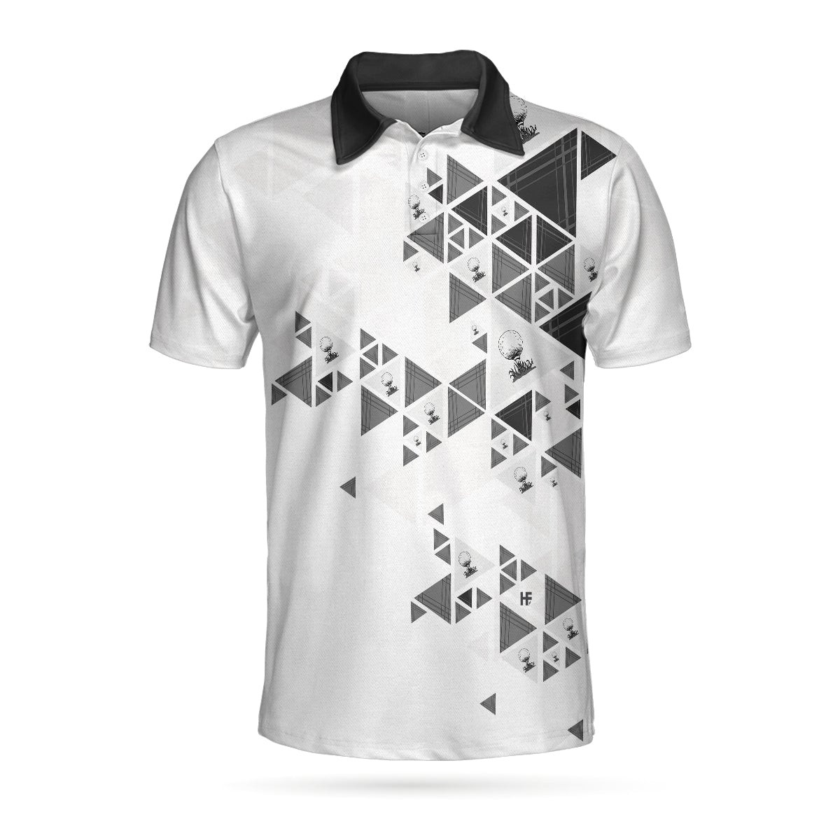 Golf Pattern On Par For Years Polo Shirt Black And White Polo Shirt Best Golf Shirt For Men