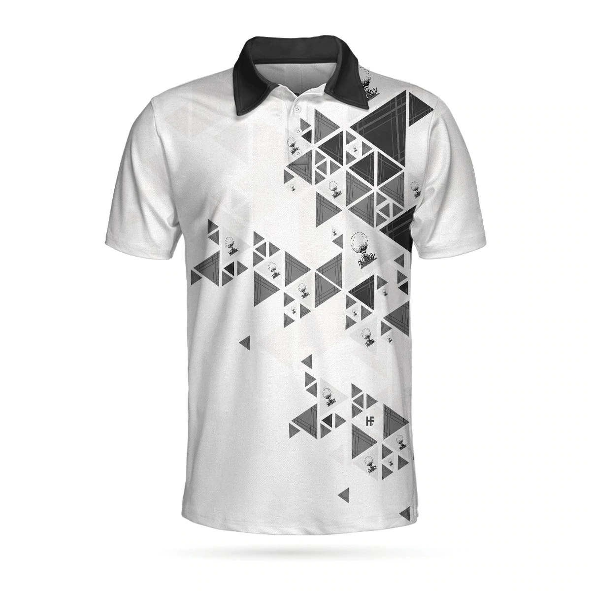 Golf Pattern On Par For Years Polo Shirt Black And White Polo Shirt Best Golf Shirts Short Sleeve Polo For Men