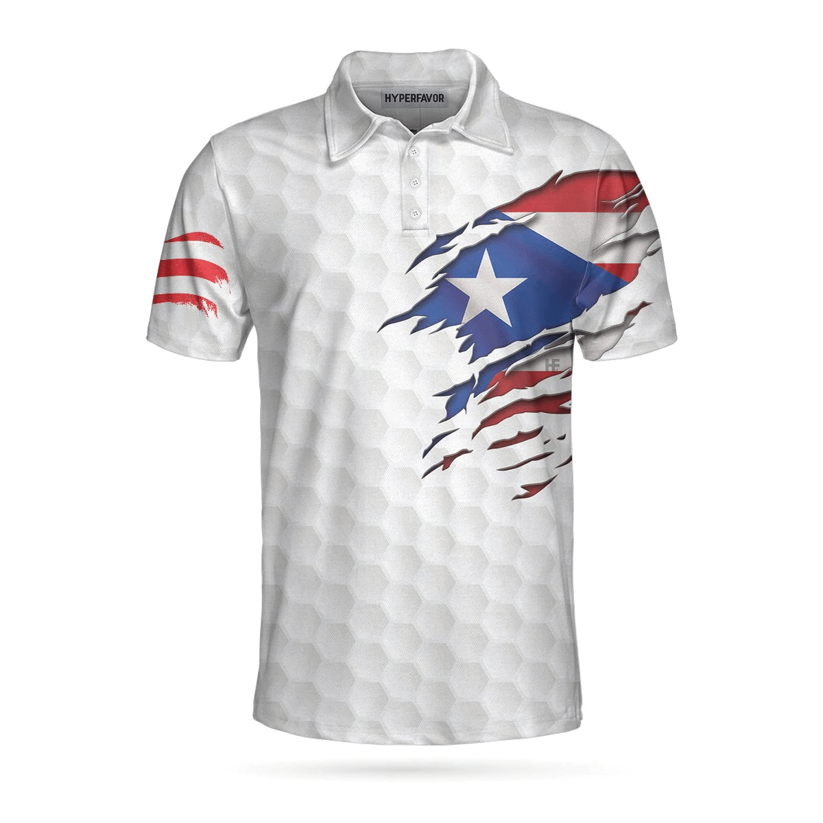 Golf Puerto Rico Flag Polo Shirt Simple Golfing Shirt For Male Golfers Thoughtful Golf Gift Idea