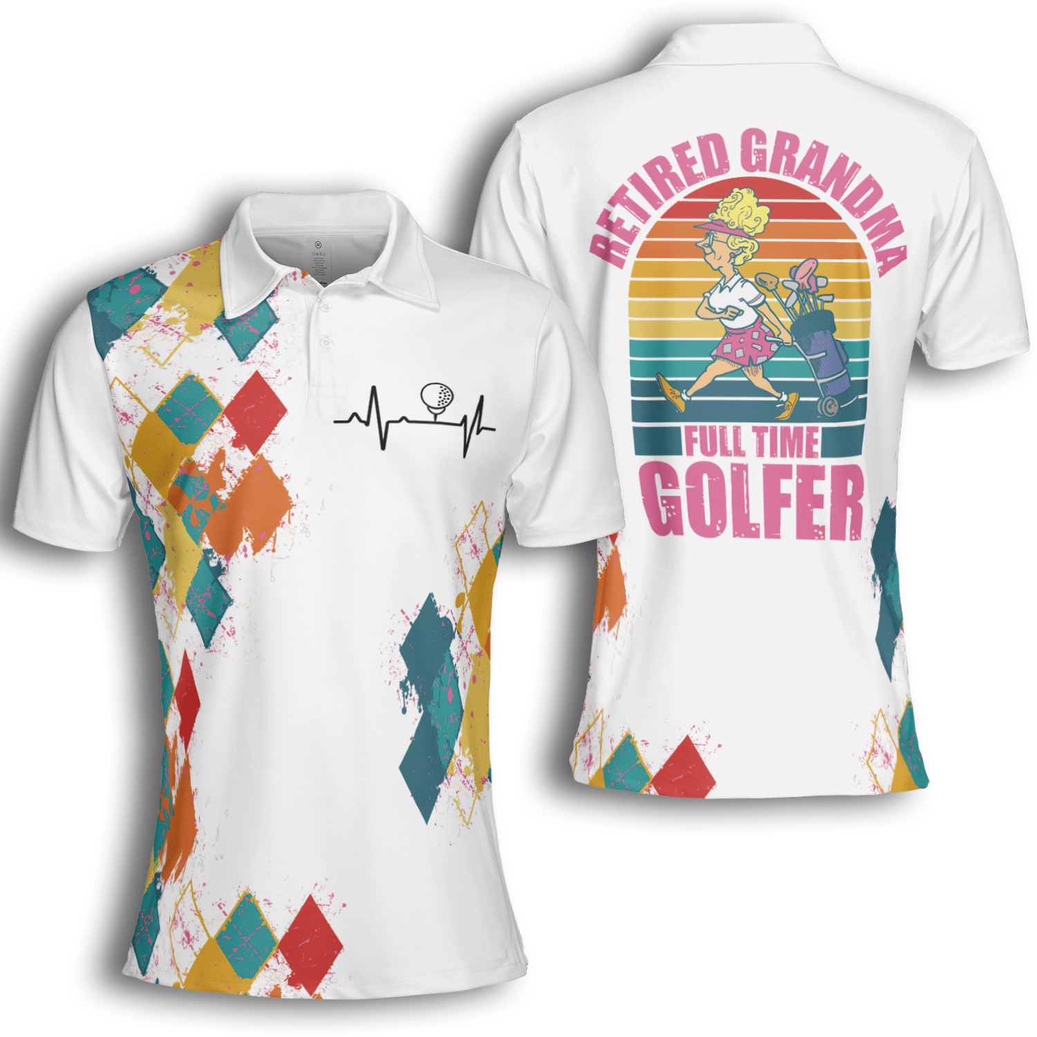 Golf Retired Grandma Short Sleeve Woman Polo Shirt