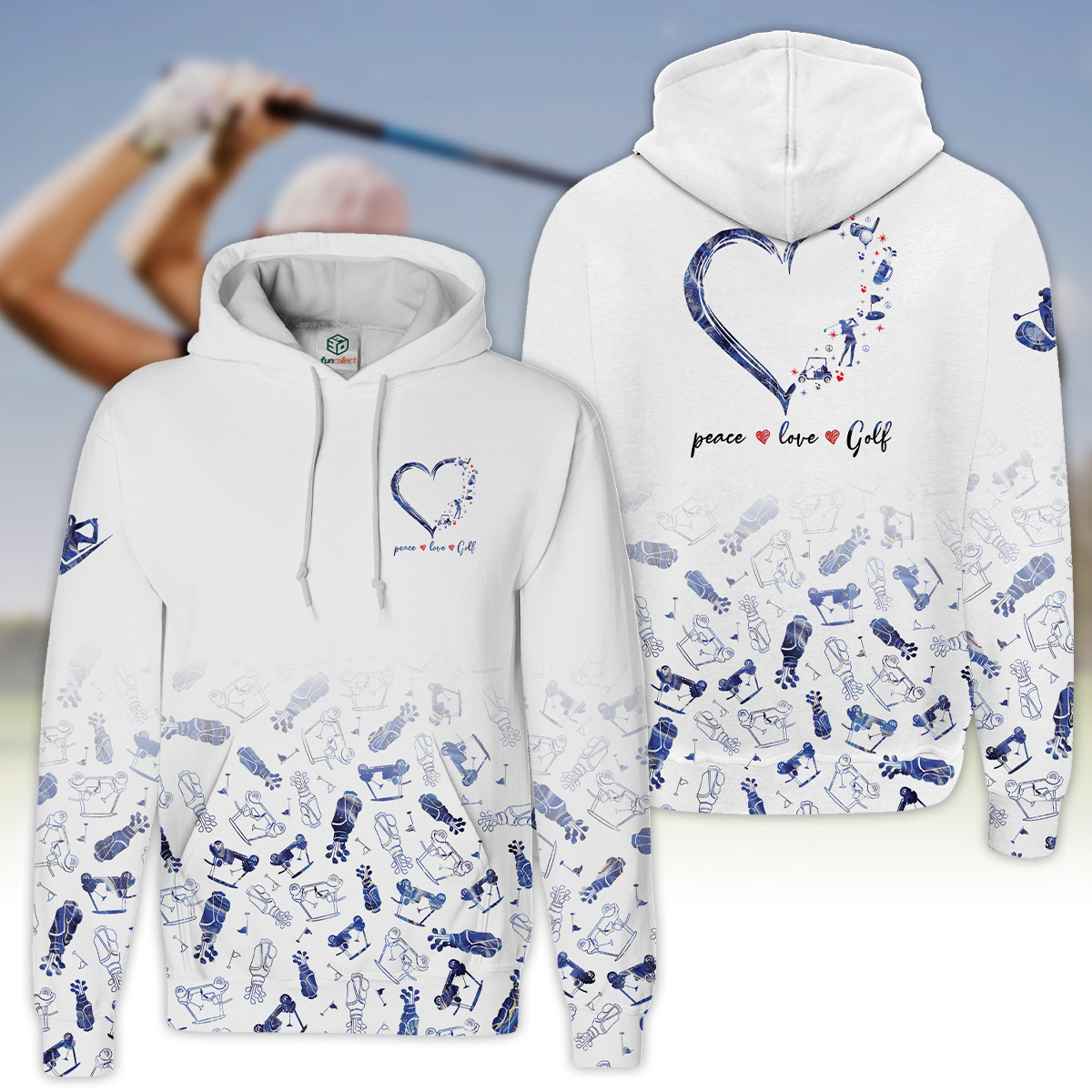 Golf Seamless Marble Pattern Golfer Gift Hoodie Zipper Hoodie Shirt