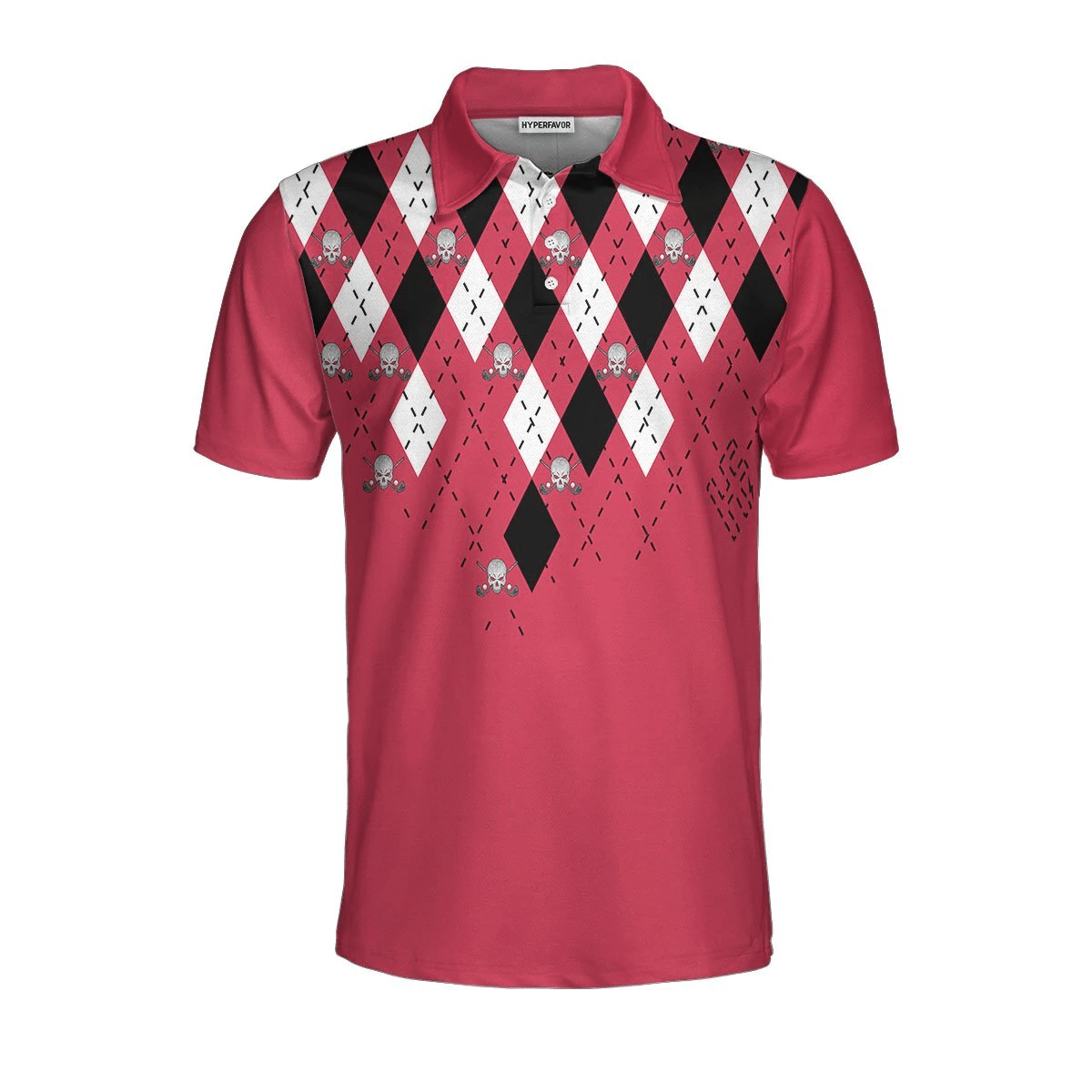 Golf Shirt With Argyle Pattern Polo Shirt Red Plaid Pattern Golf Shirt For Golf Enthusiasts Vibrant Golf Shirt