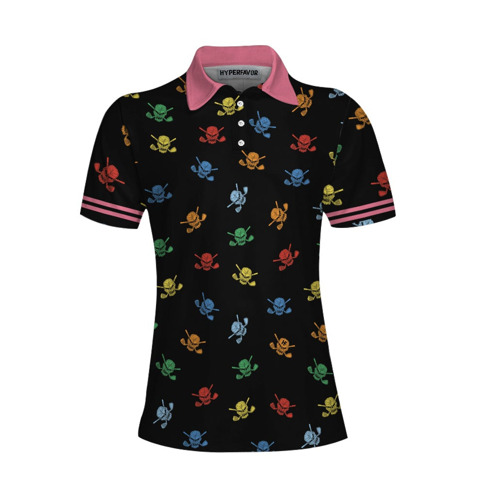 Golf Skull Women Shirt V1 Short Sleeve Women Polo Shirt