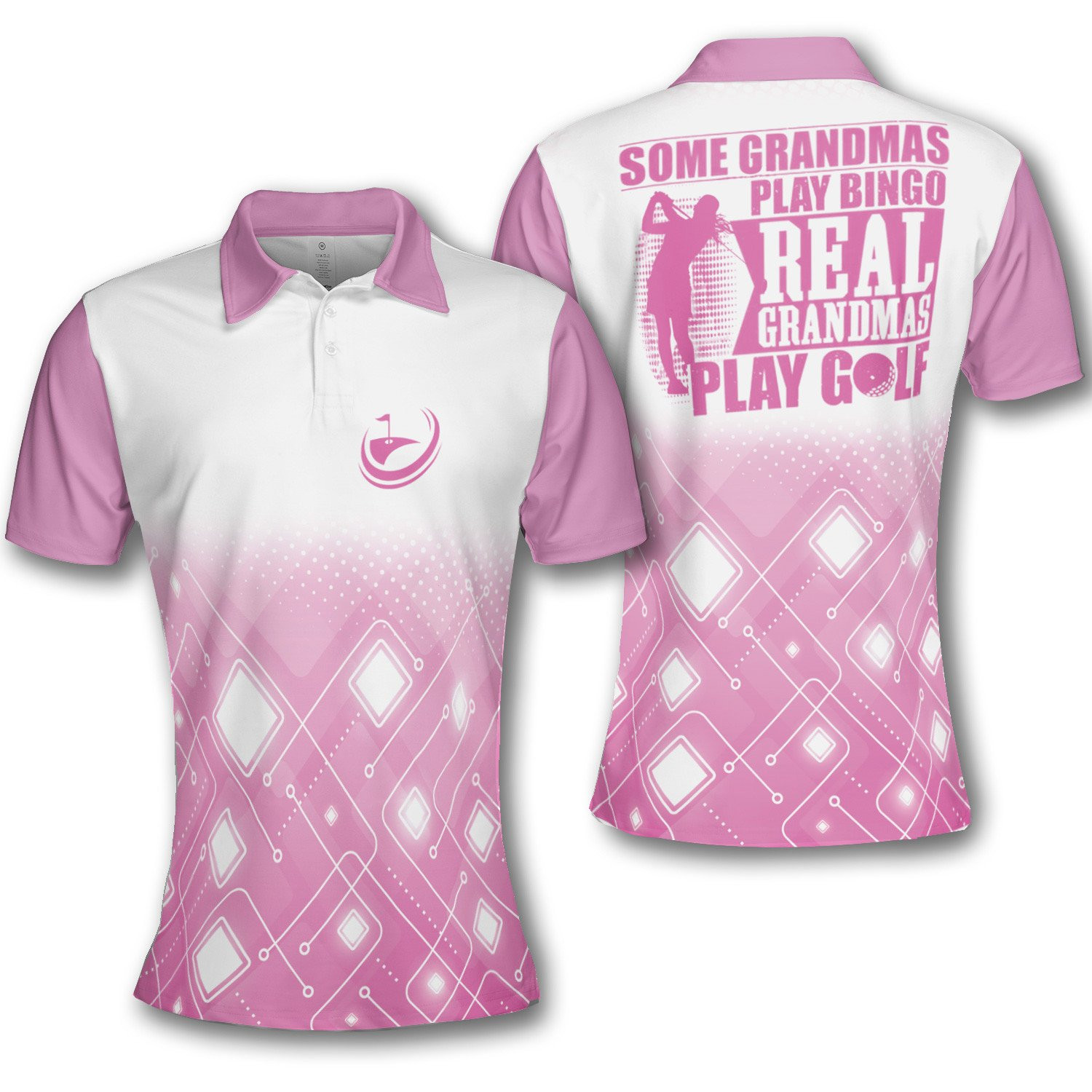 Golf Some Grandmas Play Bingo Real Grandmas Play Golf Short Sleeve Woman Polo Shirt