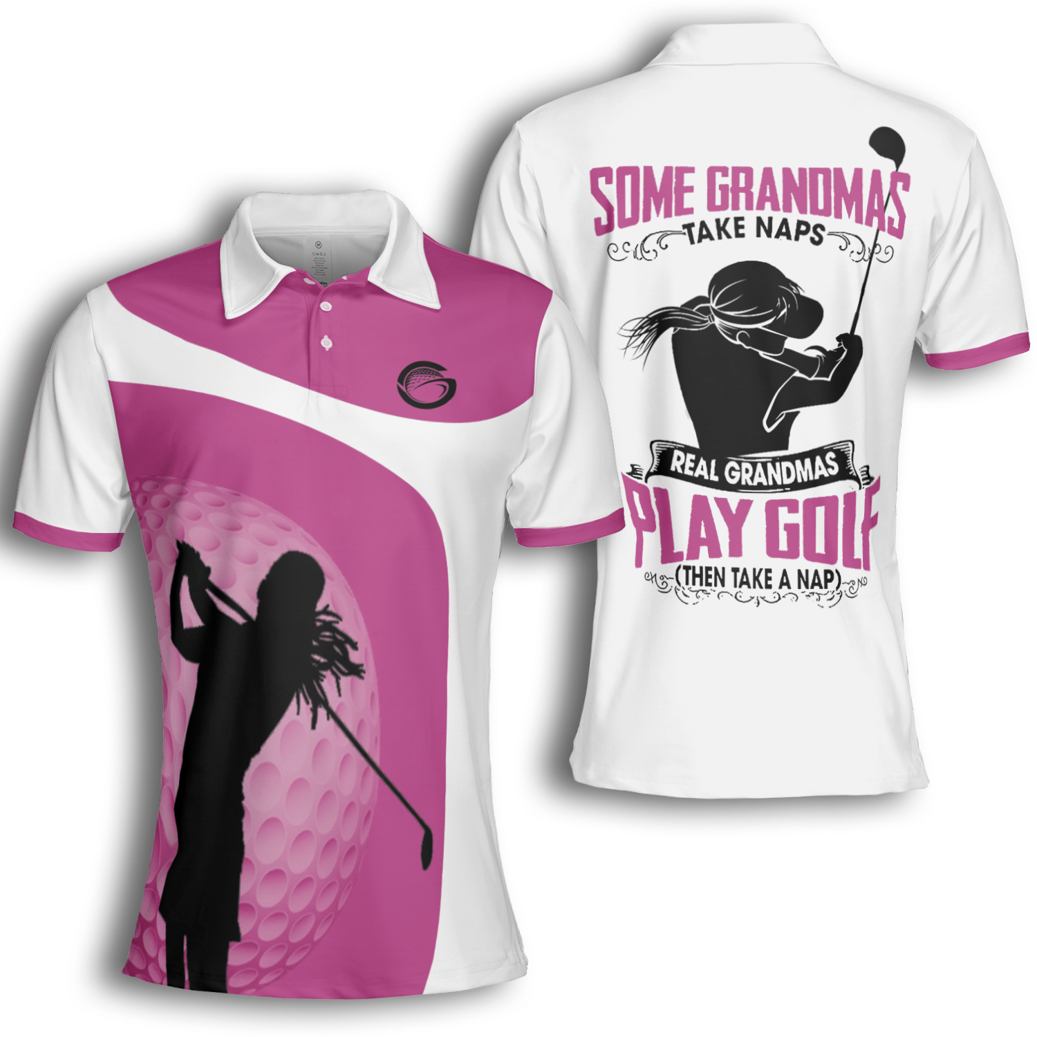 Golf Some Grandmas Take Naps Real Grandmas Play Golf Women Short Sleeve Woman Polo Shirt