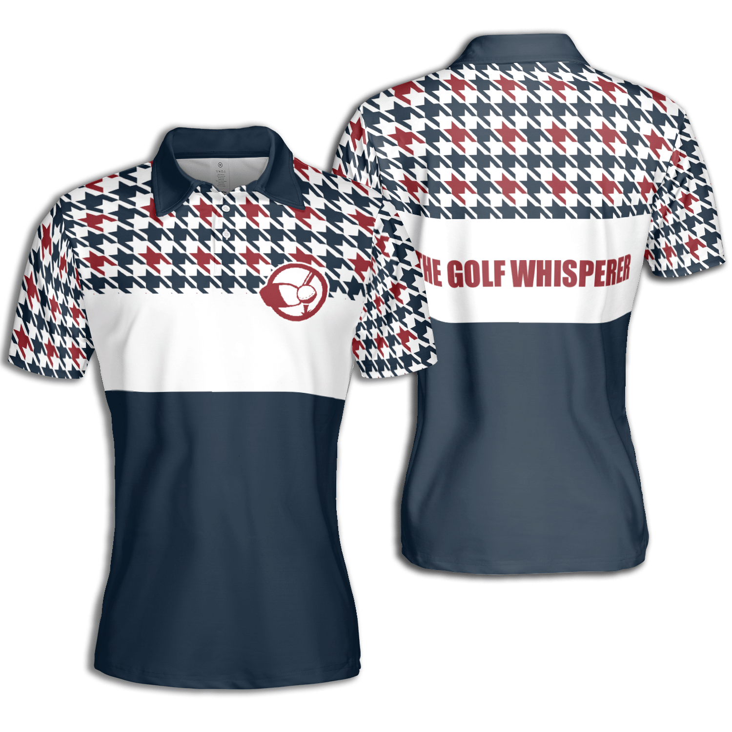 Golf Women Houndstooth Golf Whisperer Short Sleeve Woman Polo Shirt