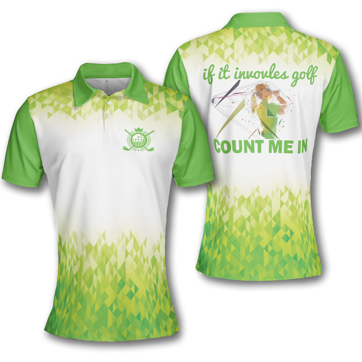 Golf Women If It Involves Golf Count Me In Short Sleeve Woman Polo Shirt