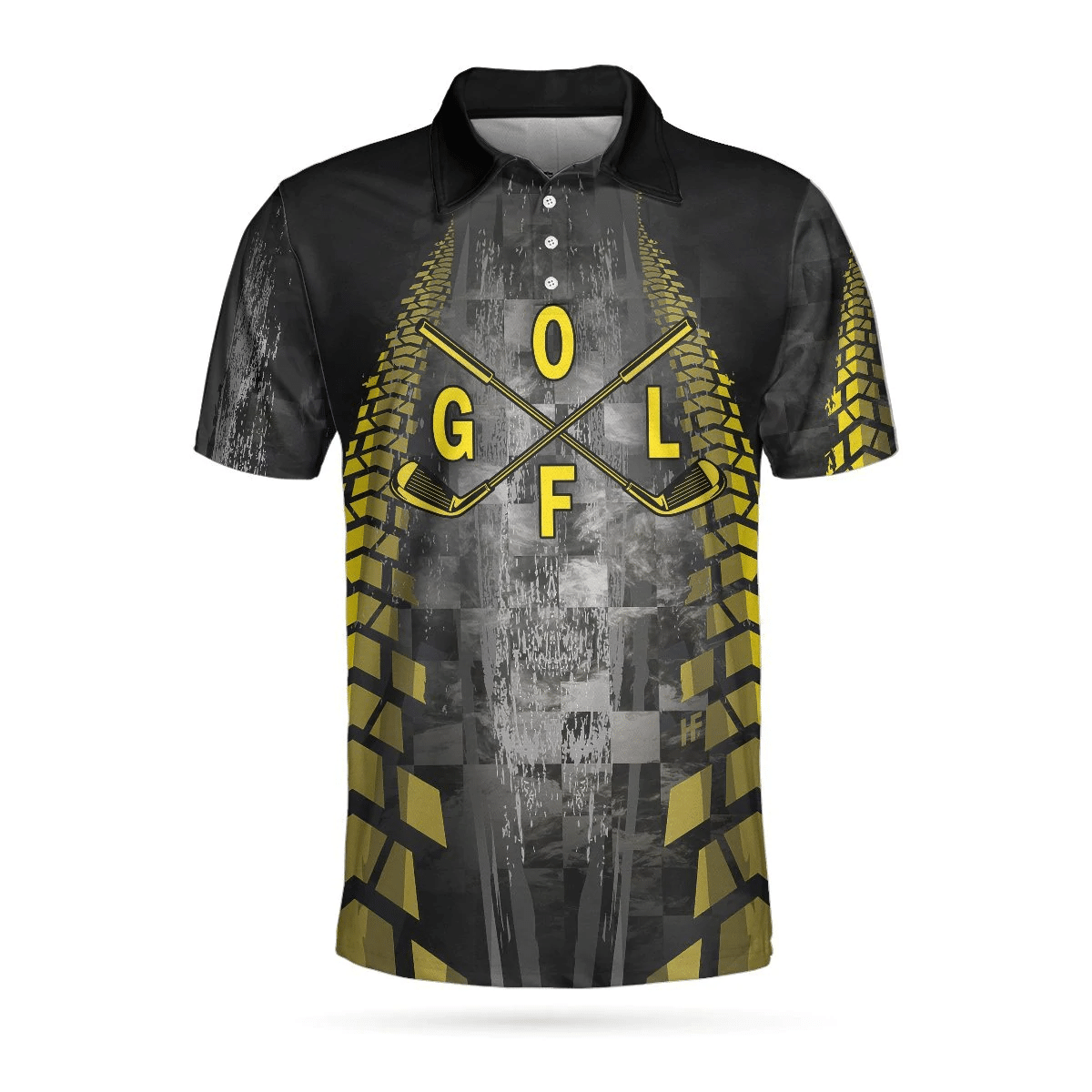 Golf Yellow Pattern Short Sleeve Polo Shirt Checker Pattern Racing Polo Shirt Best Golf Shirts Short Sleeve Polo For Men