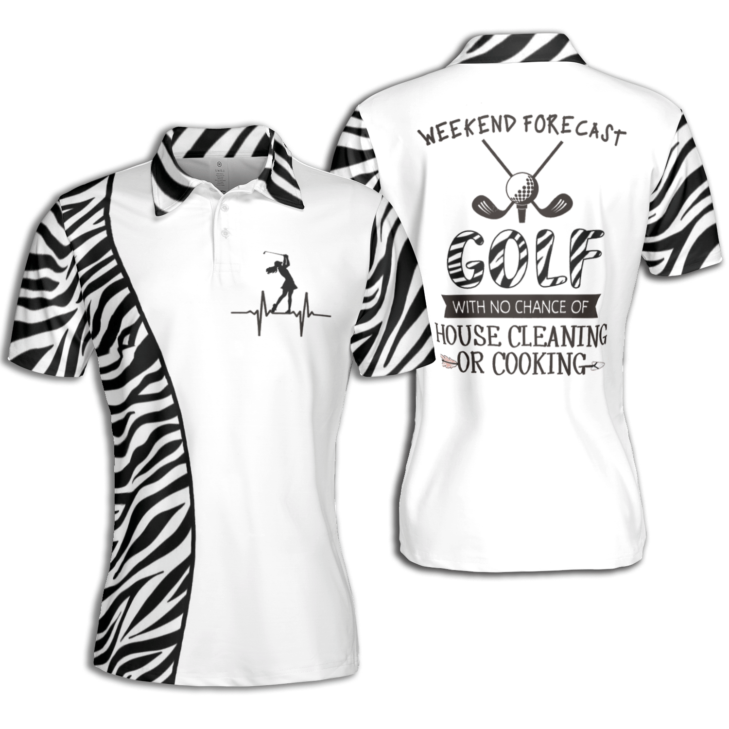 Golf Zebra Weekend Forecast Golf Ver 2 Short Sleeve Woman Polo Shirt