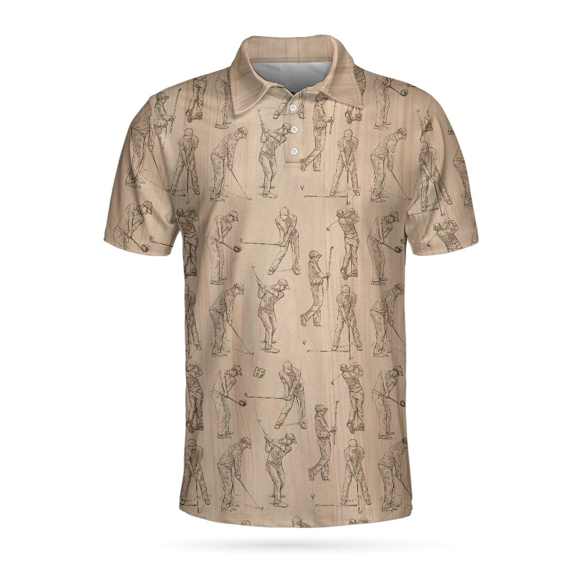 Golfer Pencil Painting Polo Shirt Golfer Sketching Pattern Polo Shirt Best Golf Shirt For Men