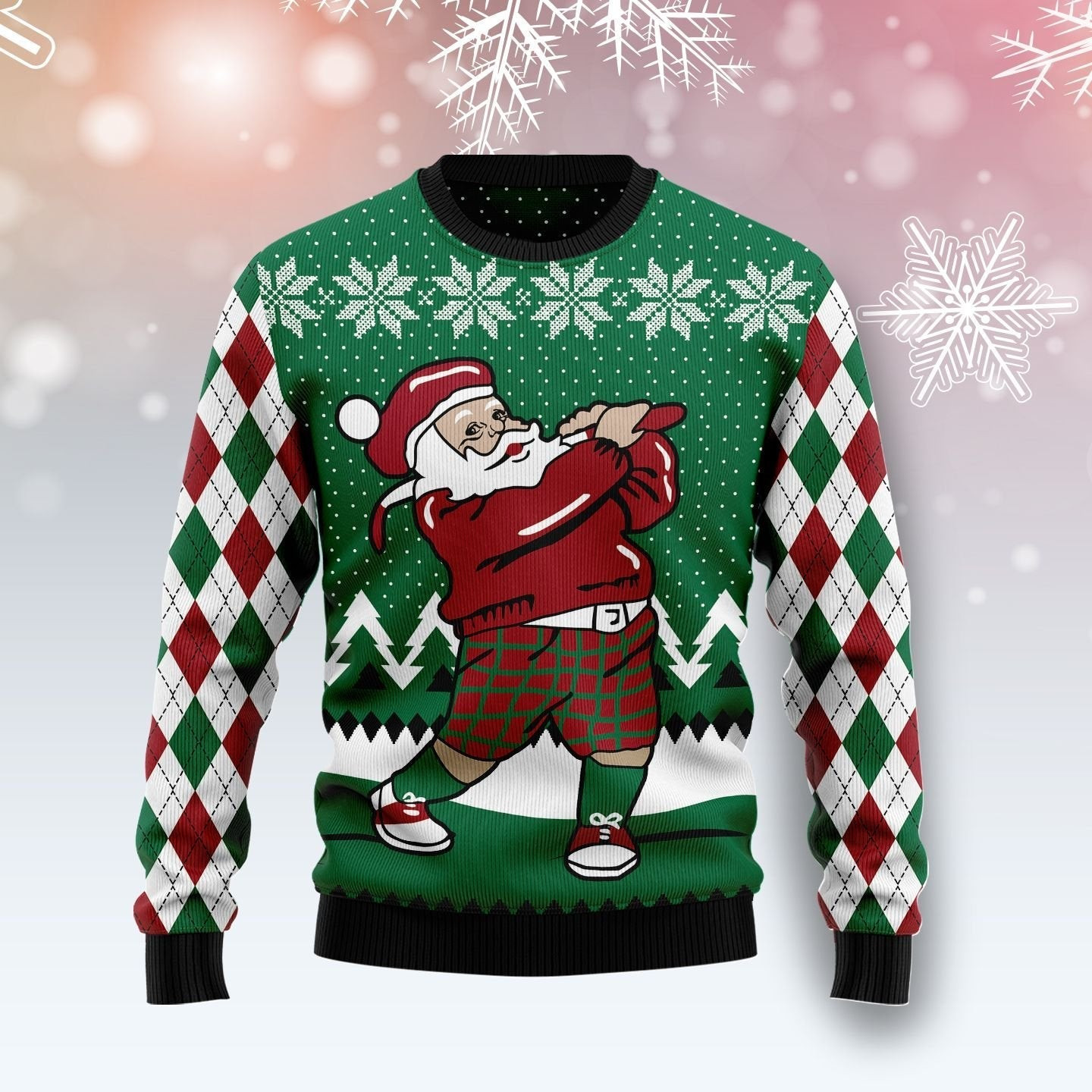 Golfer Santa Ugly Christmas Sweater Ugly Sweater For Men Women