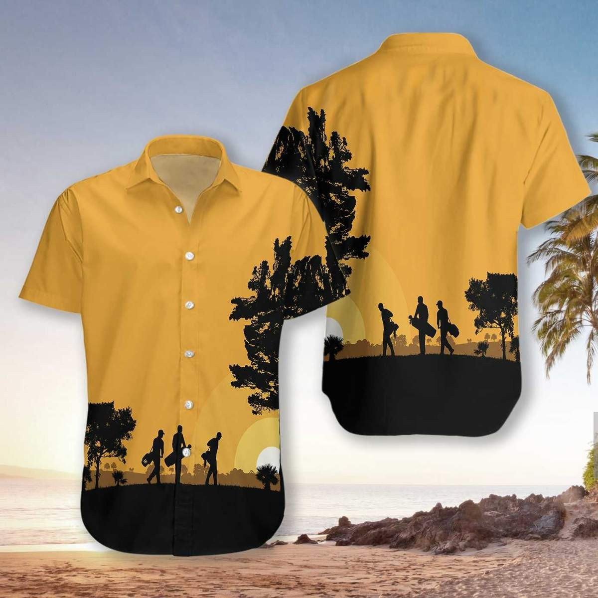 Golfers At Dusk Hawaiian Shirt Summer Aloha Shirt