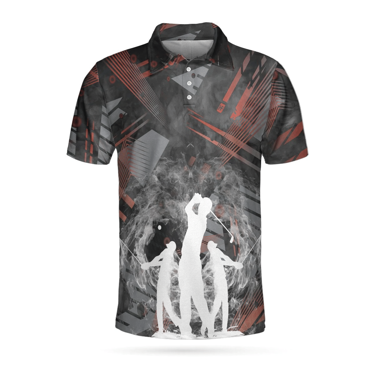 Golfers On Art Pattern Polo Shirt Smoke Digital Theme Polo Shirt Best Golf Shirts Short Sleeve Polo For Men