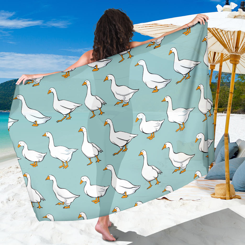 Goose Pattern Print Sarong Cover Up Goose Pareo Wrap Skirt Dress