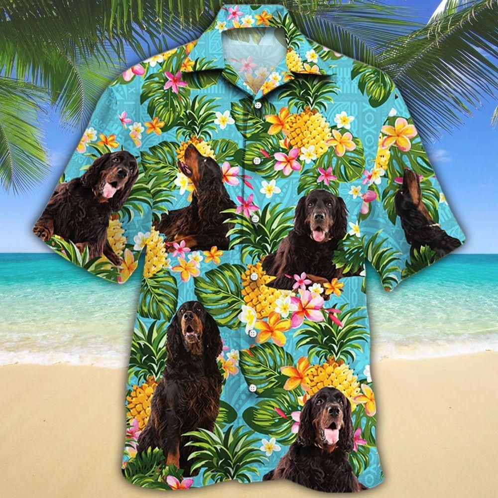 Gordon Setter Dog Lovers Pineapple Aloha Hawaiian Shirt Colorful Short Sleeve Summer Beach Casual Shirt For Men And Women