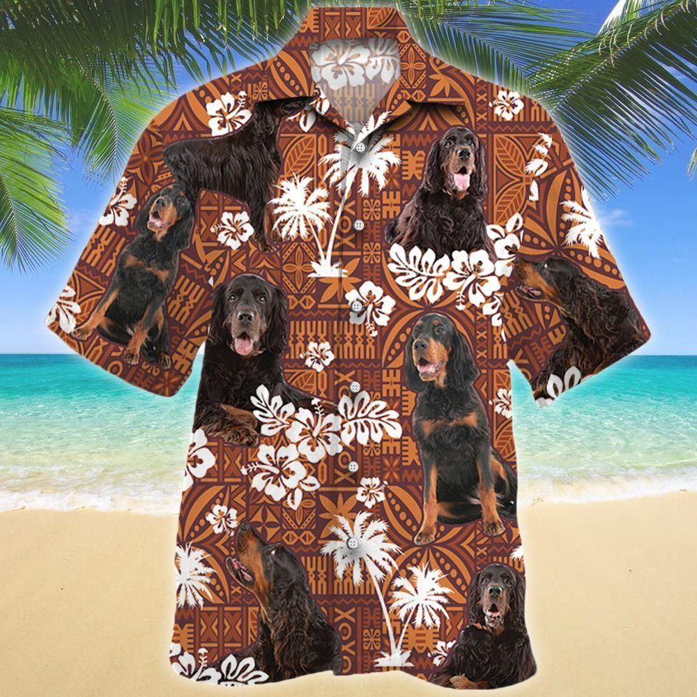 Gordon Setter Dog Red Tribal Aloha Hawaiian Shirt Colorful Short Sleeve Summer Beach Casual Shirt For Men And Women