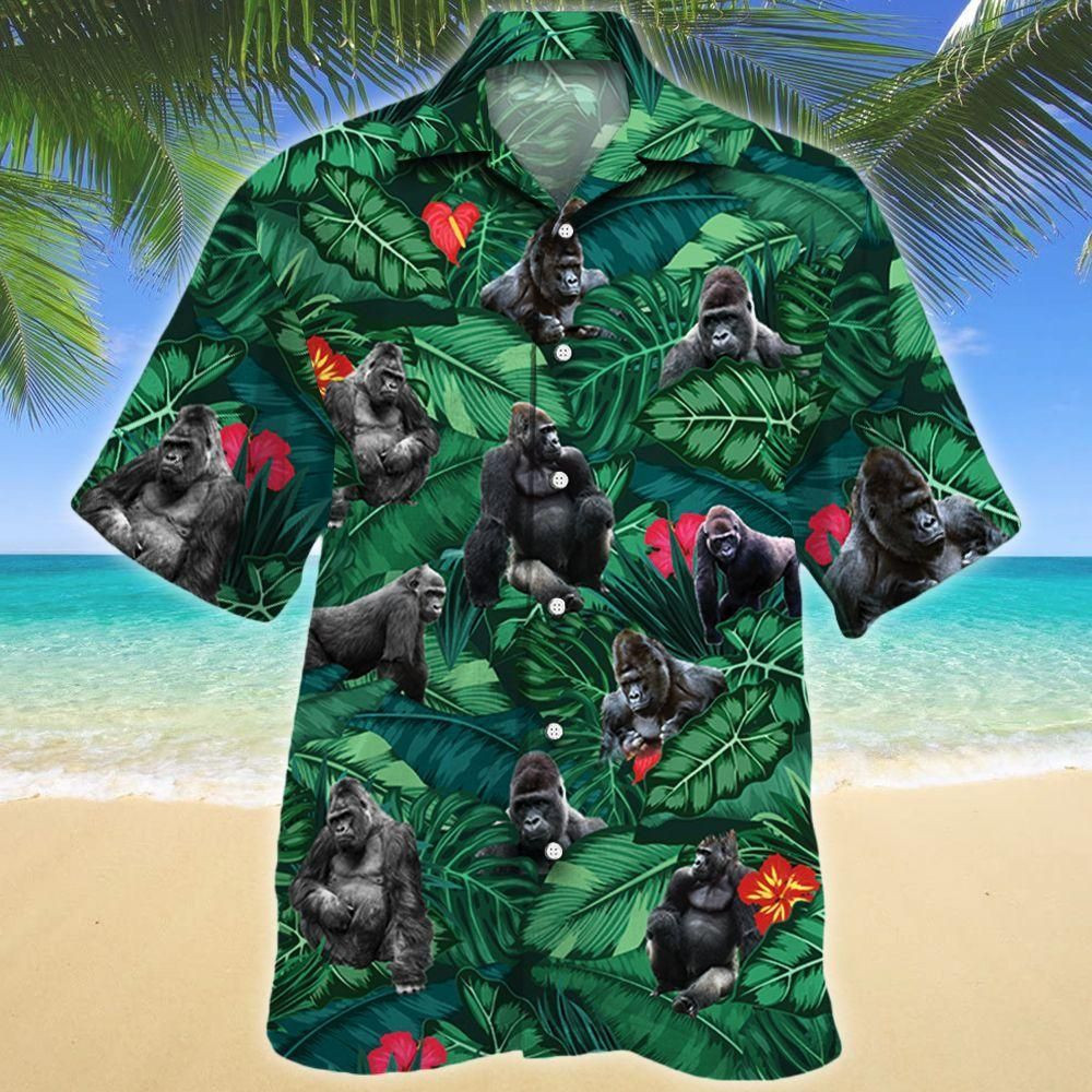 Gorilla Lovers Aloha Hawaiian Shirt Colorful Short Sleeve Summer Beach Casual Shirt For Men And Women