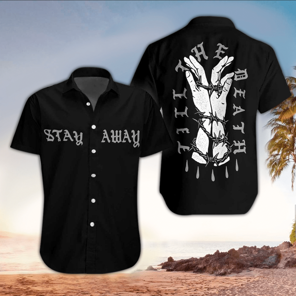 Goth Apparel Goth Button Up Shirt Summer Aloha Shirt, Short Sleeve Hawaiian Shirt