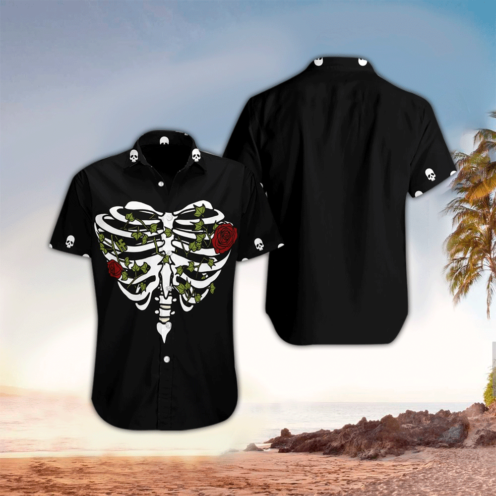 Goth Apparel Goth Button Up Shirt Summer Aloha Shirt