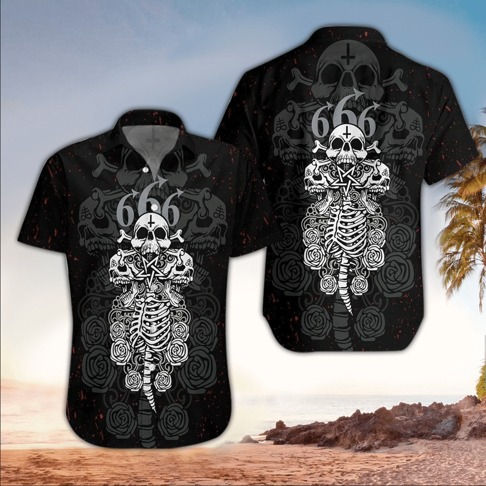 Goth Hawaiian Shirt Goth Button Up Shirt Summer Aloha Shirt