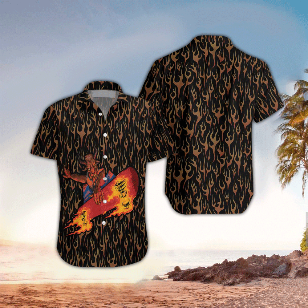 Goth Hawaiian Shirt Goth Button Up Shirt Summer Aloha Shirt