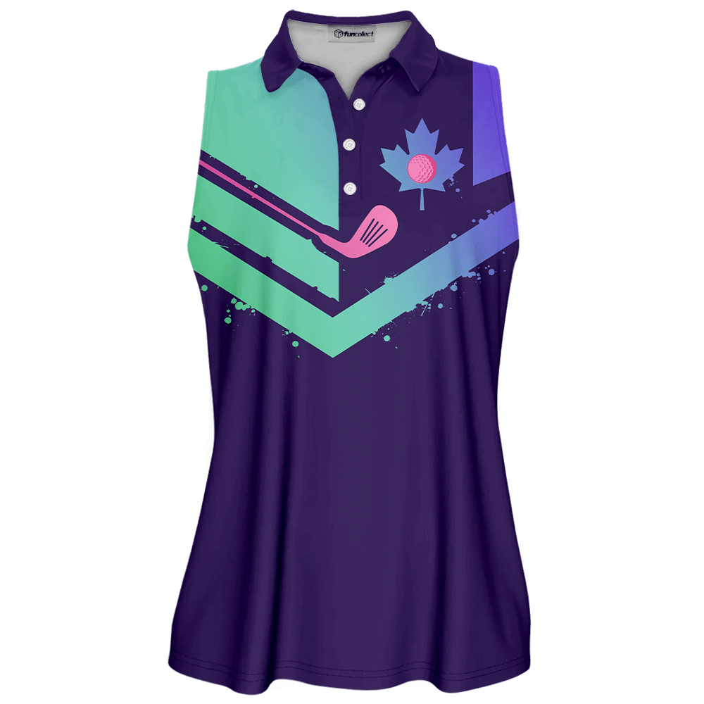 Gradient Swing Swear Repeat Flag Canada Swing Swear Repeat Golfer Gift Color Sleeveless Polo Shirt Short Sleeve Long Sleeve Polo Shirt