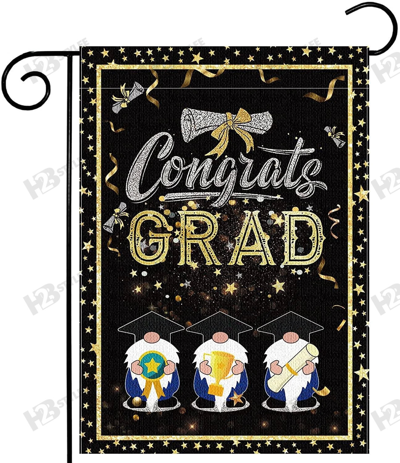 Graduation Gnome Garden Flag Graduation Garden Flag 2022 Double Sided Yard Graduation Garden Flag House Flag