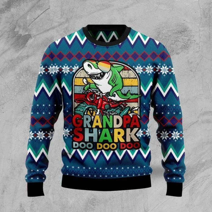 Grandpa Shark Dododo Ugly Christmas Sweater