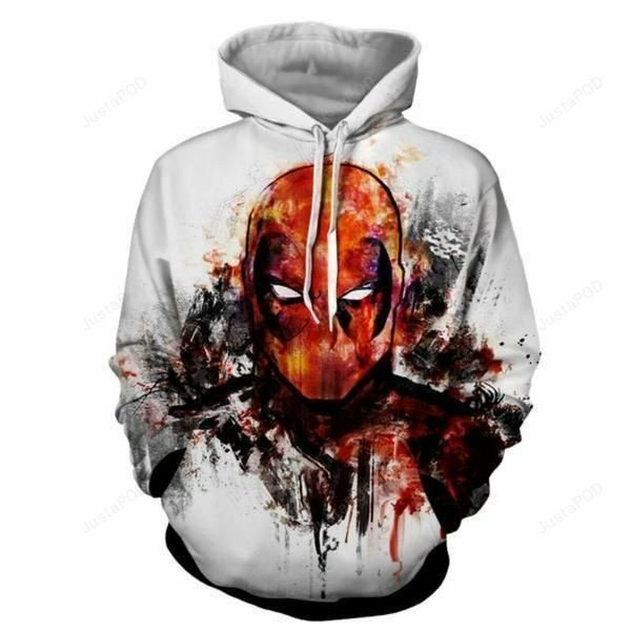 Gray Designed Deadpool 3d All Over Print Hoodie