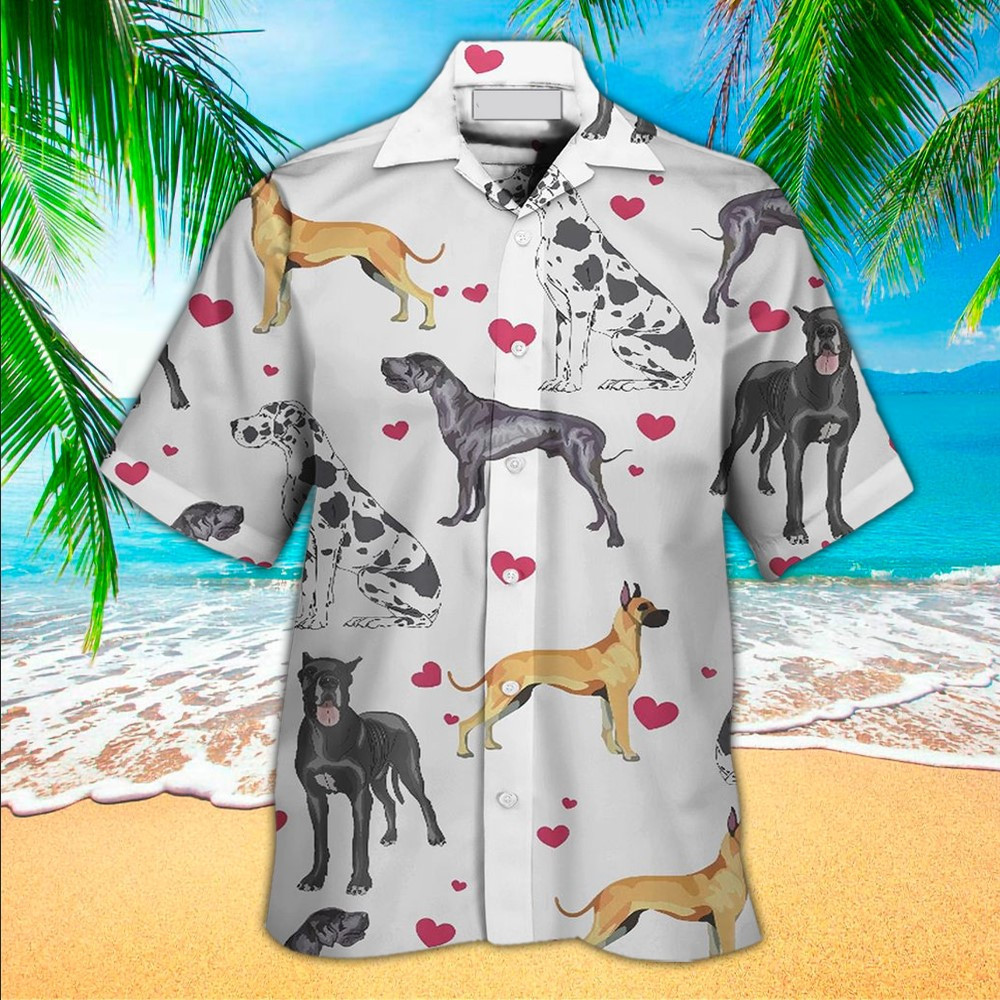 Great Dane Hawaiian Shirt Great Dane Button Up Shirt For Men and Women