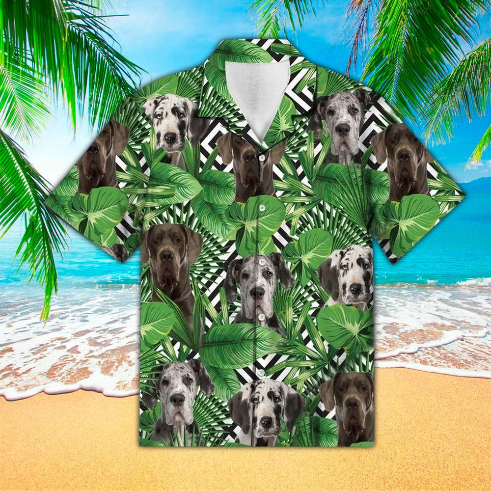 Great Dane Hawaiian Shirt Great Dane Button Up Shirt For Men and Women